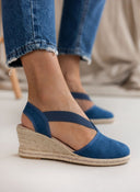Εσπαντρίγιες platforms suede με λάστιχα - Μπλε - thefashionproject.gr - Medies