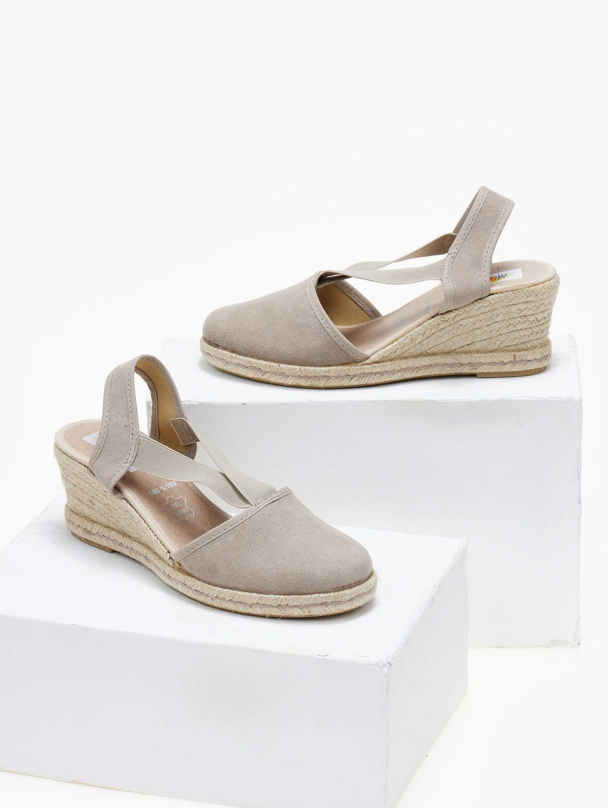 Εσπαντρίγιες platforms suede με λάστιχα - Τάουπε - thefashionproject.gr - Medies