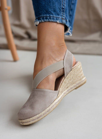 Εσπαντρίγιες platforms suede με λάστιχα - Τάουπε - thefashionproject.gr - Medies