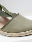Εσπαντρίγιες platforms suede με λάστιχα - Χακί - thefashionproject.gr - Medies