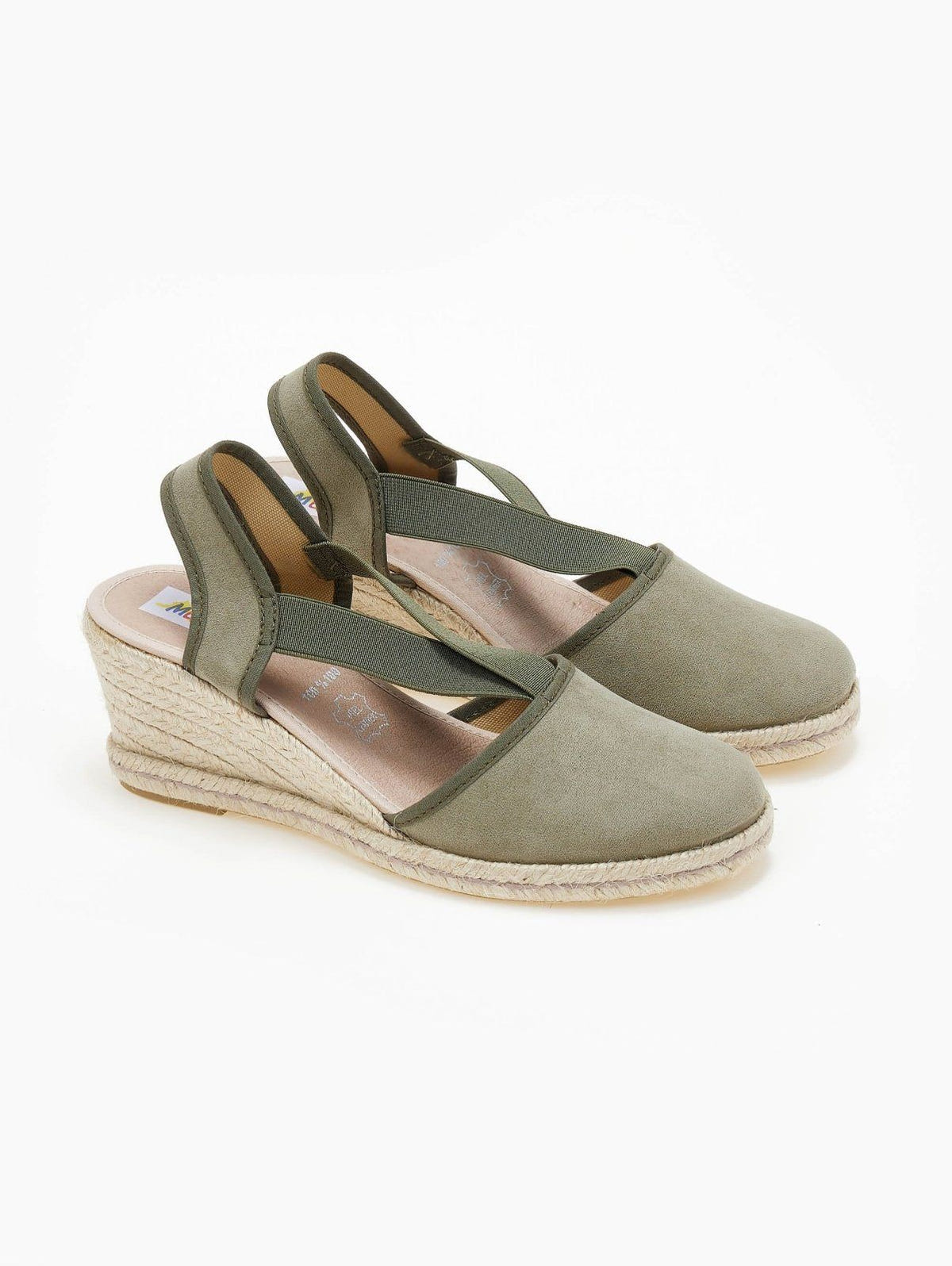 Εσπαντρίγιες platforms suede με λάστιχα - Χακί - thefashionproject.gr - Medies