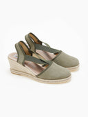 Εσπαντρίγιες platforms suede με λάστιχα - Χακί - thefashionproject.gr - Medies