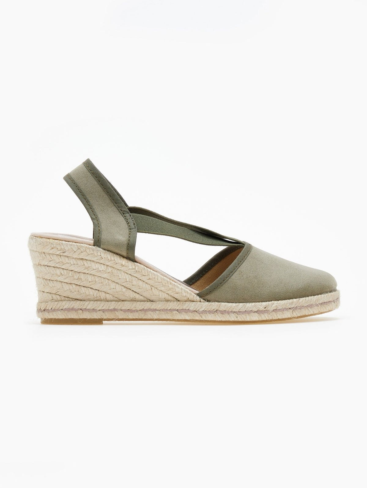 Εσπαντρίγιες platforms suede με λάστιχα - Χακί - thefashionproject.gr - Medies