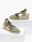 Εσπαντρίγιες platforms suede με λάστιχα - Χακί - thefashionproject.gr - Medies