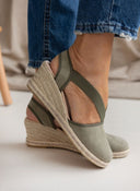 Εσπαντρίγιες platforms suede με λάστιχα - Χακί - thefashionproject.gr - Medies