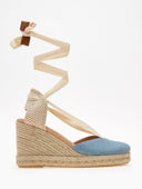 Εσπαντρίγιες platforms τζιν με lace up δέσιμο MARIAMARE - Μπλε jean - thefashionproject.gr - MARIAMARE