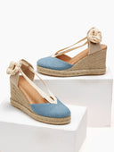 Εσπαντρίγιες platforms τζιν με lace up δέσιμο MARIAMARE - Μπλε jean - thefashionproject.gr - MARIAMARE