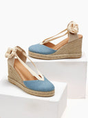Εσπαντρίγιες platforms τζιν με lace up δέσιμο MARIAMARE - Μπλε jean - thefashionproject.gr - MARIAMARE