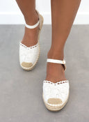 Εσπαντρίγιες πλεκτές με μπαρέτα Erynn - Λευκό - thefashionproject.gr - ERYNN