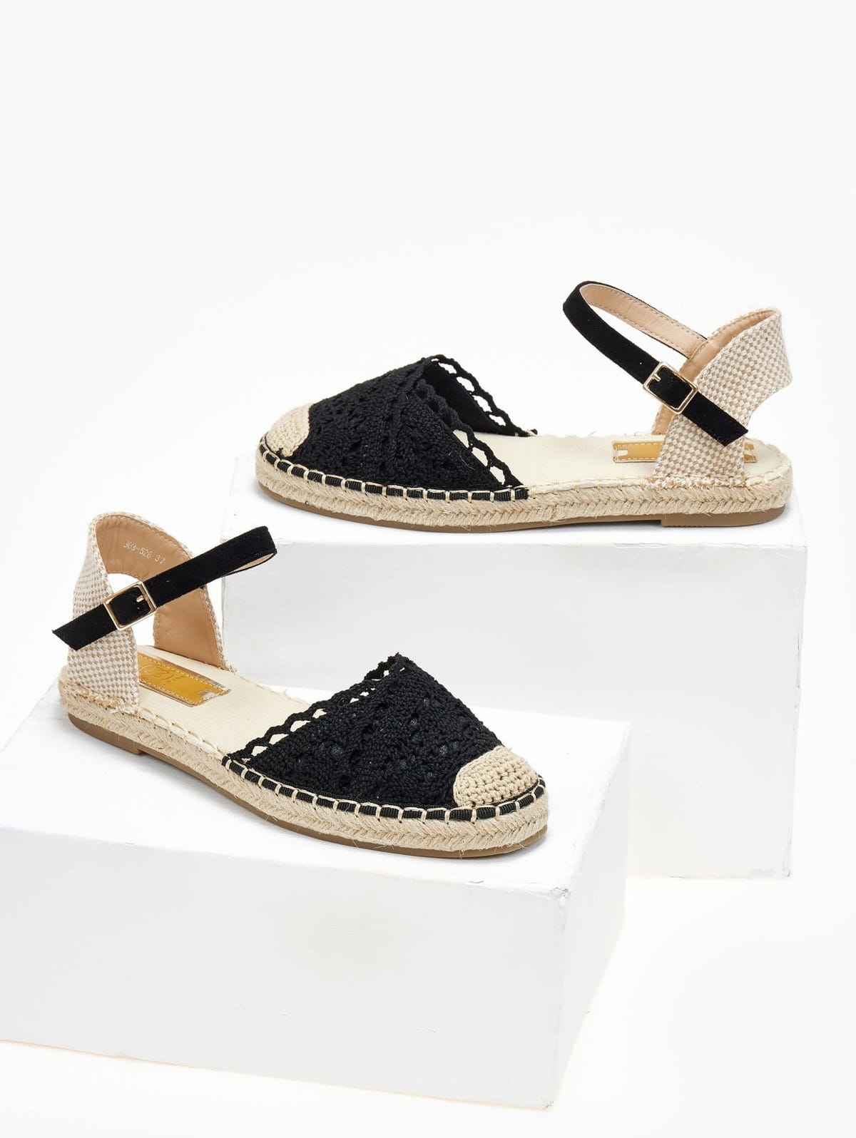 Εσπαντρίγιες πλεκτές με μπαρέτα Erynn - Μαύρο - thefashionproject.gr - ERYNN