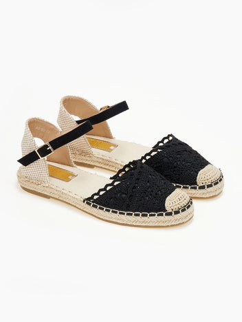 Εσπαντρίγιες πλεκτές με μπαρέτα Erynn - Μαύρο - thefashionproject.gr - ERYNN