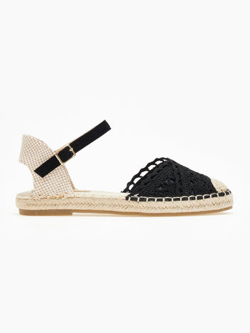 Εσπαντρίγιες πλεκτές με μπαρέτα Erynn - Μαύρο - thefashionproject.gr - ERYNN