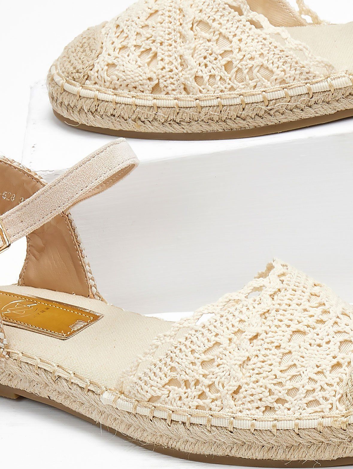 Εσπαντρίγιες πλεκτές με μπαρέτα Erynn - Μπεζ - thefashionproject.gr - ERYNN