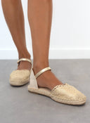 Εσπαντρίγιες πλεκτές με μπαρέτα Erynn - Χρυσό - thefashionproject.gr - ERYNN