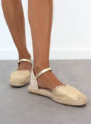 Εσπαντρίγιες πλεκτές με μπαρέτα Erynn - Χρυσό - thefashionproject.gr - ERYNN