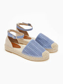 Εσπαντρίγιες suede με ανάγλυφο pattern - Γαλάζιο - thefashionproject.gr - Super Mode