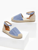Εσπαντρίγιες suede με ανάγλυφο pattern - Γαλάζιο - thefashionproject.gr - Super Mode