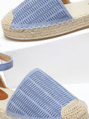 Εσπαντρίγιες suede με ανάγλυφο pattern - Γαλάζιο - thefashionproject.gr - Super Mode