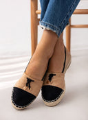 Εσπαντρίγιες suede με διχρωμία ERYNN - Κάμελ - thefashionproject.gr - ERYNN