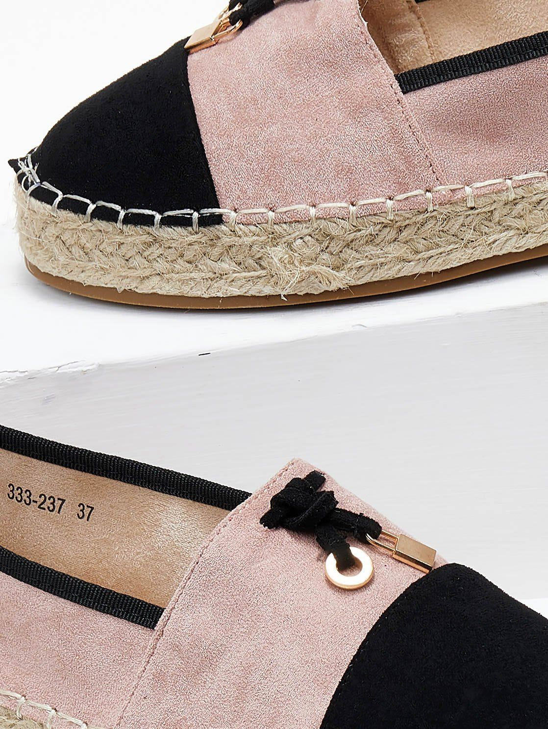 Εσπαντρίγιες suede με διχρωμία ERYNN - Ροζ - thefashionproject.gr - ERYNN