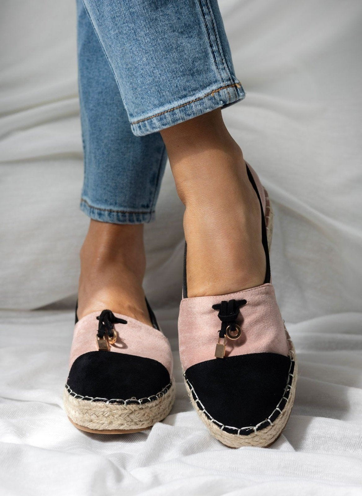 Εσπαντρίγιες suede με διχρωμία ERYNN - Ροζ - thefashionproject.gr - ERYNN