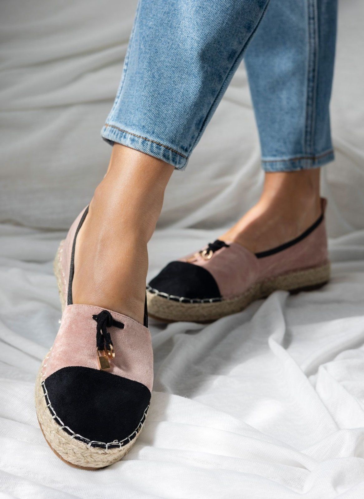 Εσπαντρίγιες suede με διχρωμία ERYNN - Ροζ - thefashionproject.gr - ERYNN
