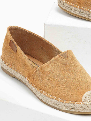Εσπαντρίγιες suede με εξωτερική ραφή Erynn - Κάμελ - thefashionproject.gr - ERYNN