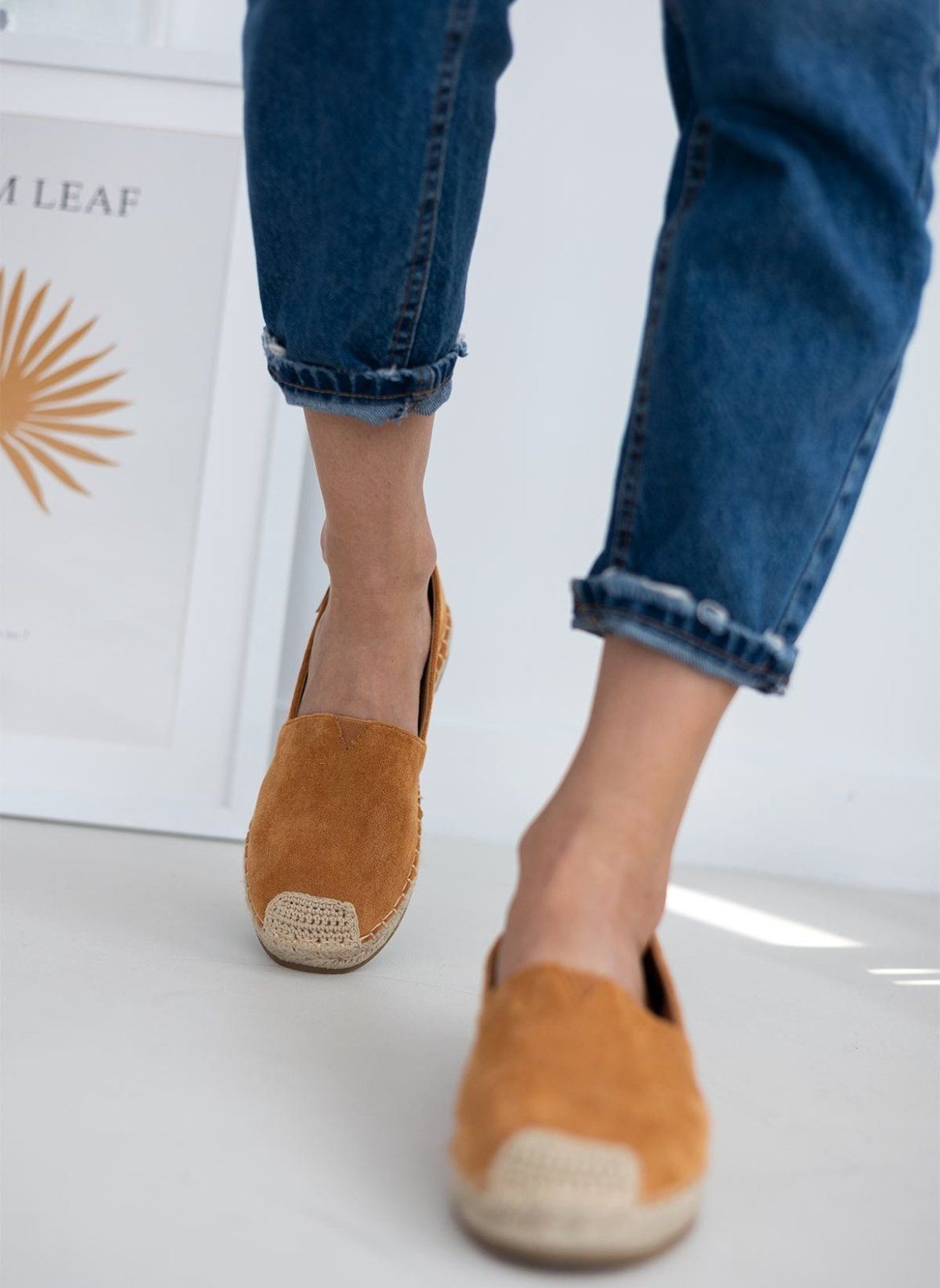 Εσπαντρίγιες suede με εξωτερική ραφή Erynn - Κάμελ - thefashionproject.gr - ERYNN