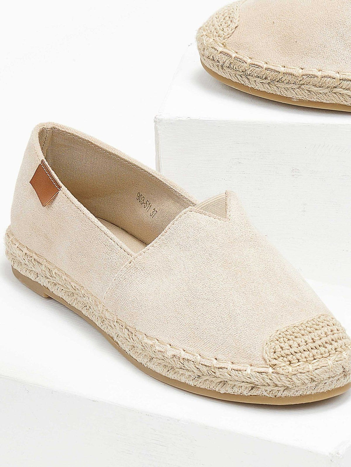 Εσπαντρίγιες suede με εξωτερική ραφή Erynn - Μπεζ - thefashionproject.gr - ERYNN