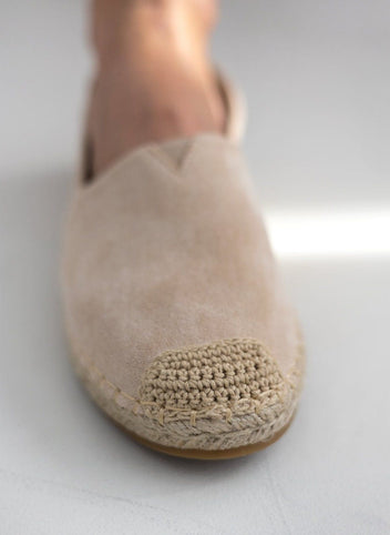 Εσπαντρίγιες suede με εξωτερική ραφή Erynn - Μπεζ - thefashionproject.gr - ERYNN