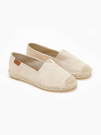 Εσπαντρίγιες suede με εξωτερική ραφή Erynn - Μπεζ - thefashionproject.gr - ERYNN