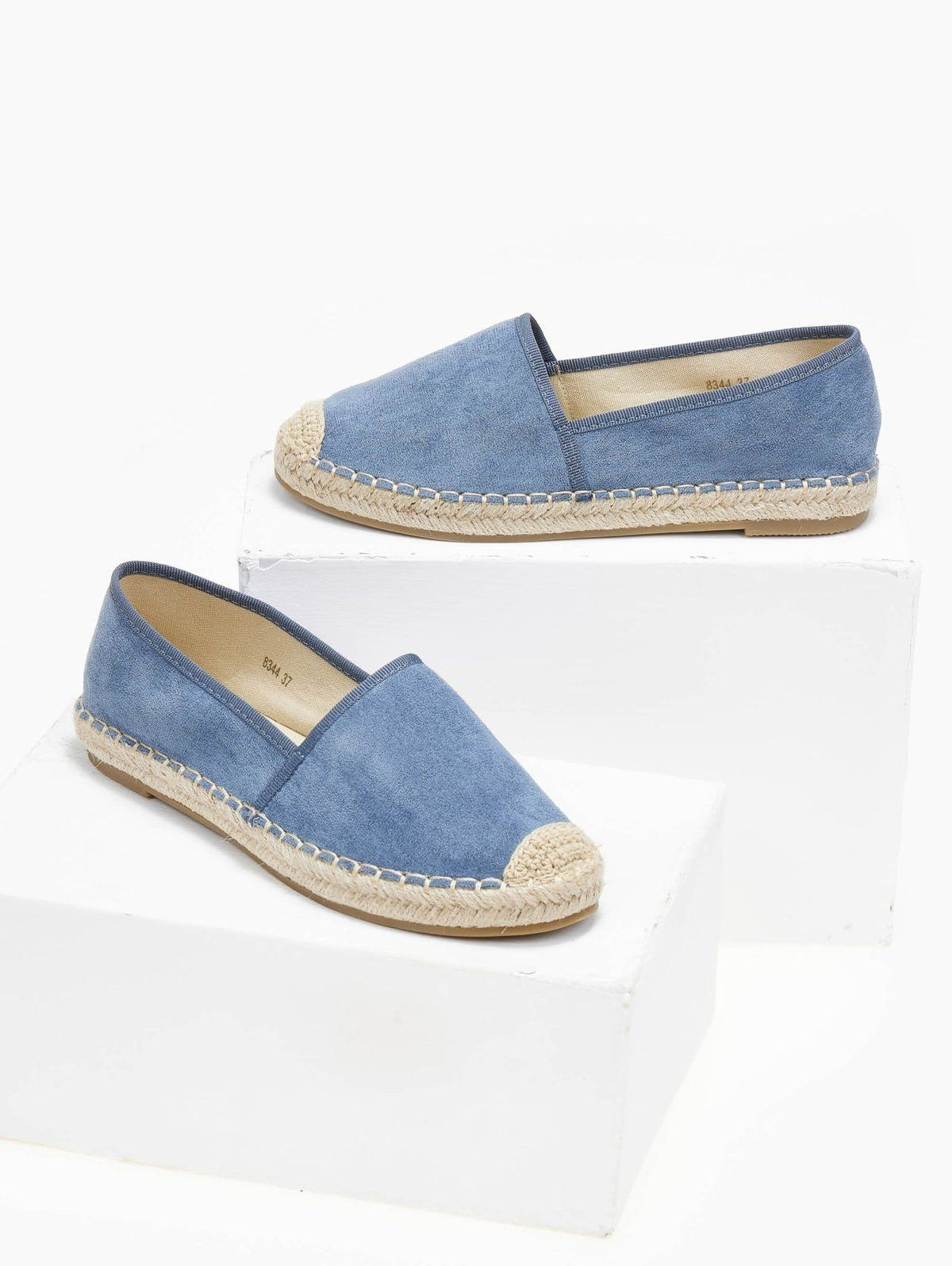 Εσπαντρίγιες suede με εξωτερική ραφή - Γαλάζιο - thefashionproject.gr - Super Mode