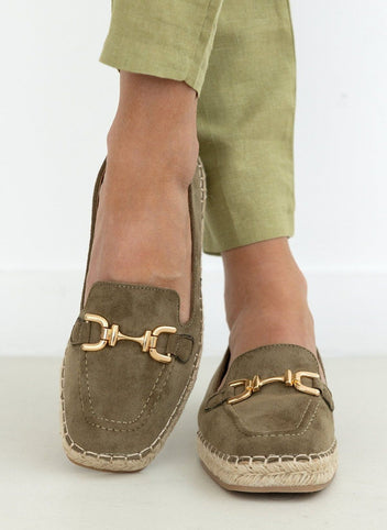 Εσπαντρίγιες suede με εξωτερική ραφή - Λαδί - thefashionproject.gr - Bellucci