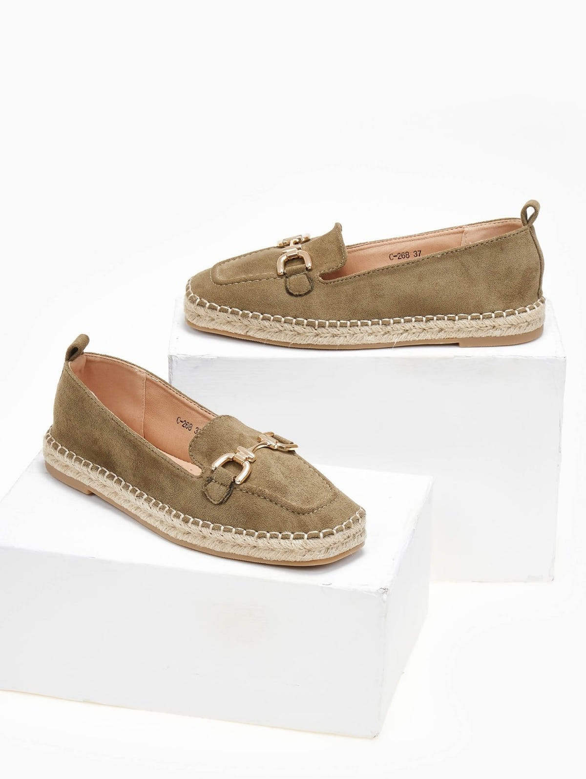 Εσπαντρίγιες suede με εξωτερική ραφή - Λαδί - thefashionproject.gr - Bellucci