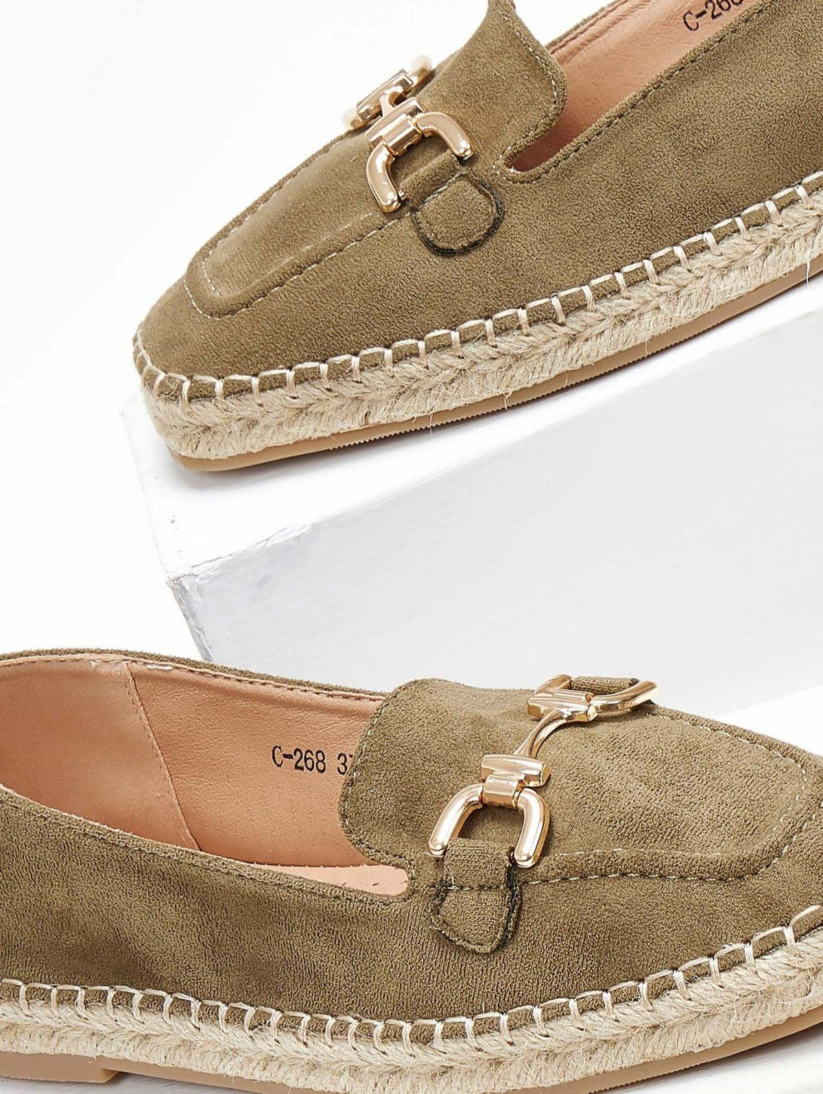 Εσπαντρίγιες suede με εξωτερική ραφή - Λαδί - thefashionproject.gr - Bellucci