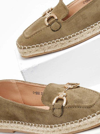 Εσπαντρίγιες suede με εξωτερική ραφή - Λαδί - thefashionproject.gr - Bellucci