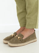Εσπαντρίγιες suede με εξωτερική ραφή - Λαδί - thefashionproject.gr - Bellucci