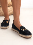 Εσπαντρίγιες suede με εξωτερική ραφή - Μαύρο - thefashionproject.gr - Bellucci