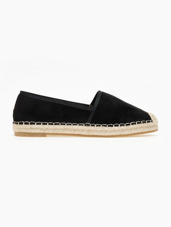 Εσπαντρίγιες suede με εξωτερική ραφή - Μαύρο - thefashionproject.gr - Super Mode