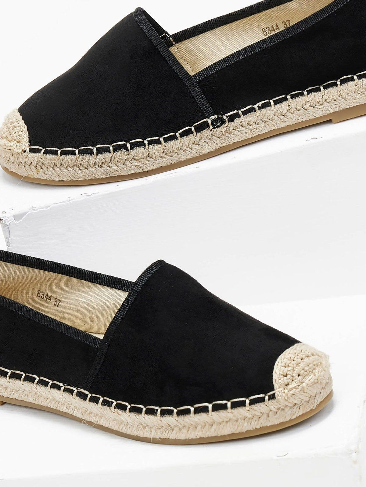Εσπαντρίγιες suede με εξωτερική ραφή - Μαύρο - thefashionproject.gr - Super Mode