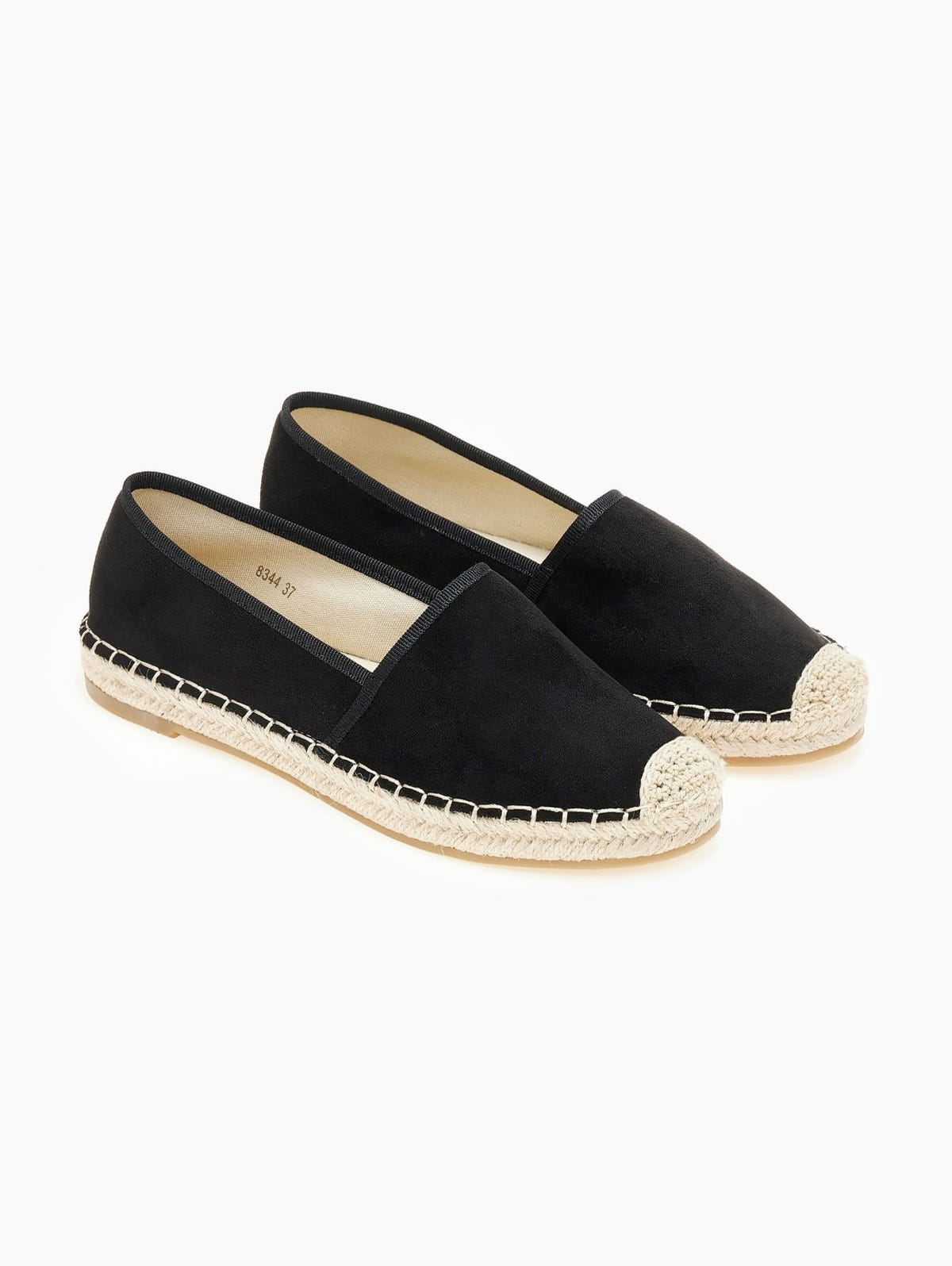 Εσπαντρίγιες suede με εξωτερική ραφή - Μαύρο - thefashionproject.gr - Super Mode