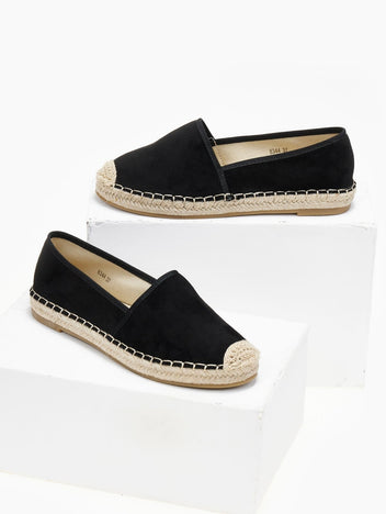 Εσπαντρίγιες suede με εξωτερική ραφή - Μαύρο - thefashionproject.gr - Super Mode