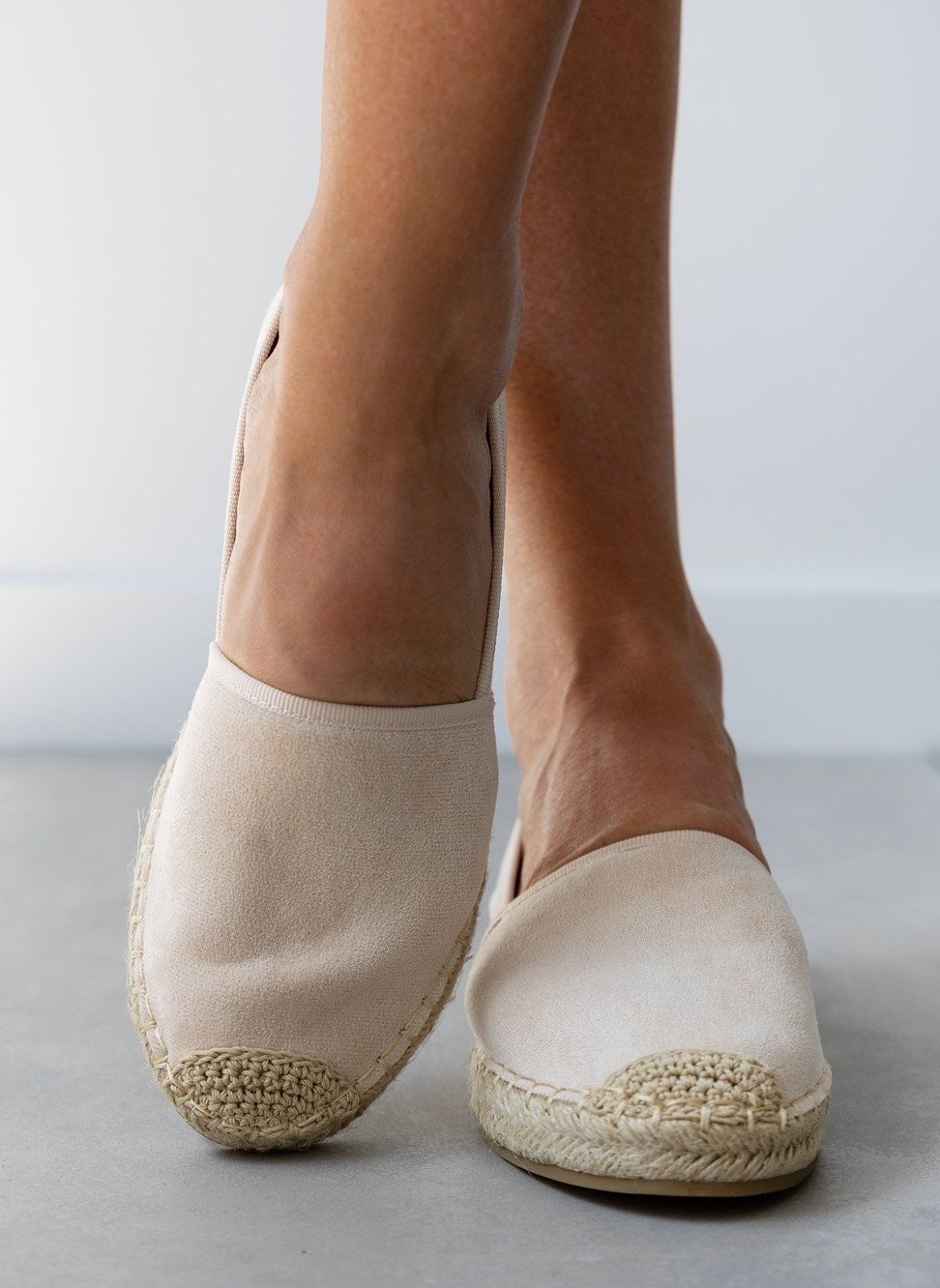 Εσπαντρίγιες suede με εξωτερική ραφή - Μπεζ - thefashionproject.gr - Super Mode