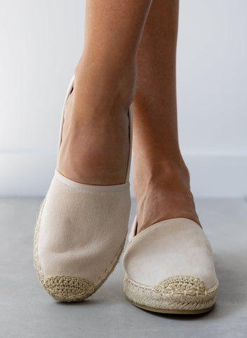 Εσπαντρίγιες suede με εξωτερική ραφή - Μπεζ - thefashionproject.gr - Super Mode