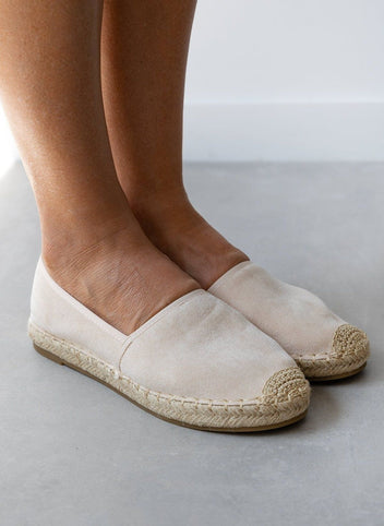 Εσπαντρίγιες suede με εξωτερική ραφή - Μπεζ - thefashionproject.gr - Super Mode