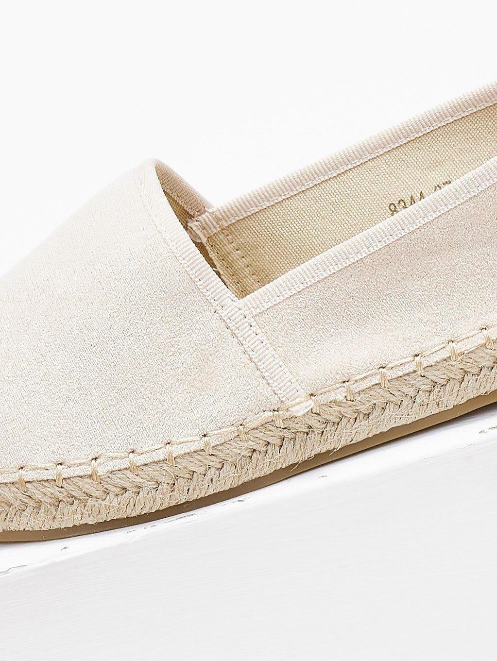 Εσπαντρίγιες suede με εξωτερική ραφή - Μπεζ - thefashionproject.gr - Super Mode