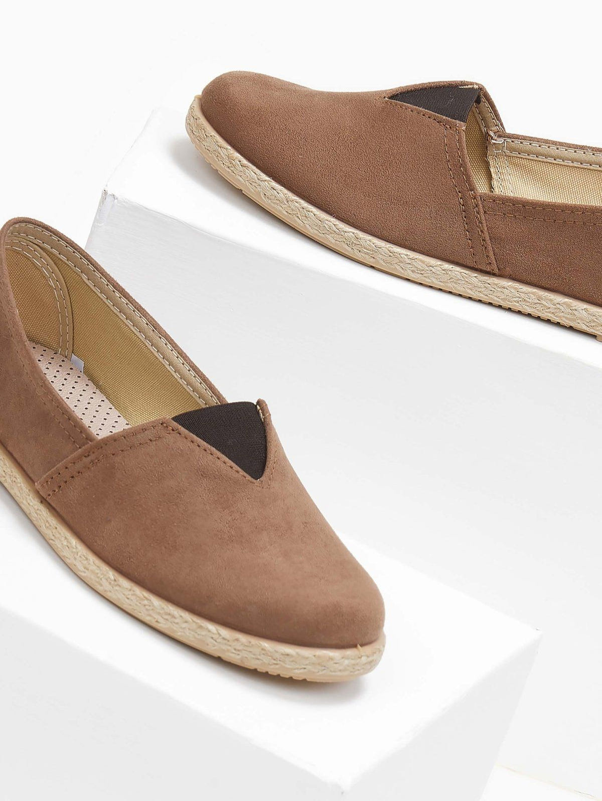 Εσπαντρίγιες suede με λάστιχο - Καφέ - thefashionproject.gr - Medies