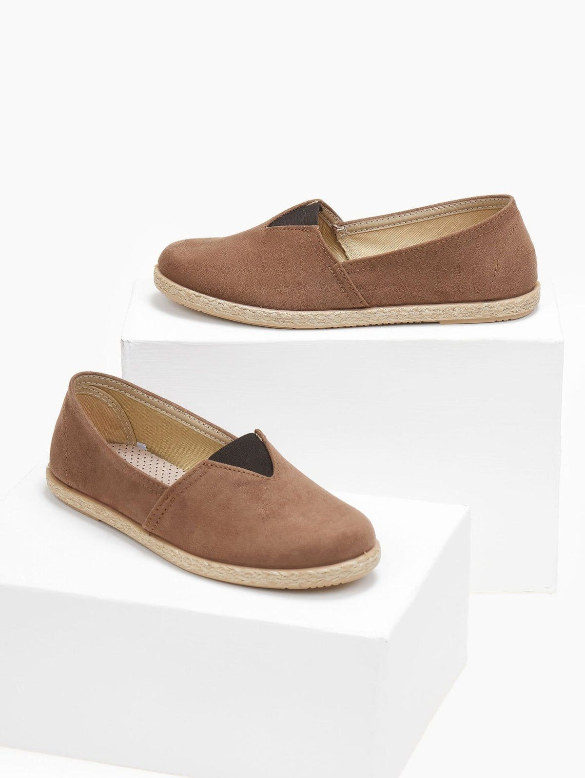 Εσπαντρίγιες suede με λάστιχο - Καφέ - thefashionproject.gr - Medies
