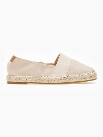 Εσπαντρίγιες suede με λάστιχο - Μπεζ - thefashionproject.gr - M PLUS
