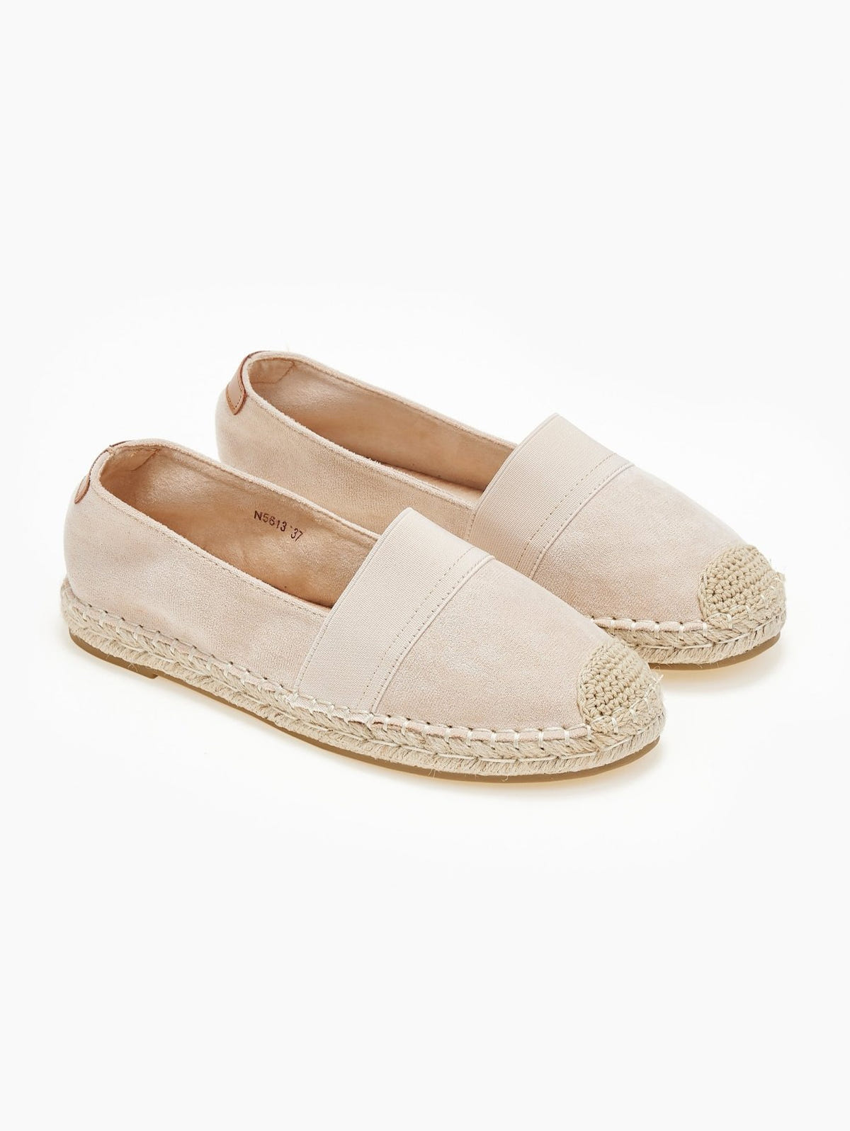 Εσπαντρίγιες suede με λάστιχο - Μπεζ - thefashionproject.gr - M PLUS